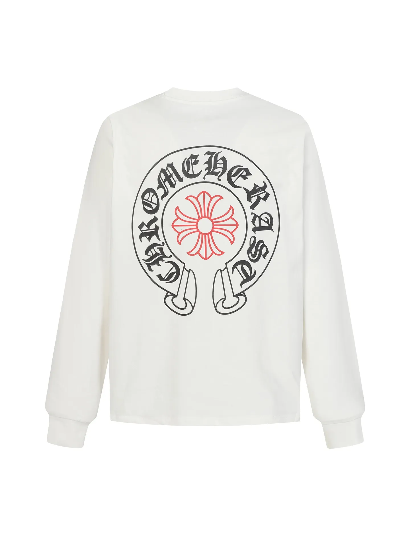 🅿️270 Come Hearts/Cro Heart Horseshoe Sanskrit Printed Long Sleeve, the King of Autumn and Winter! Chest pockets, high weight threads on the collar and cuffs, the fabric is custom woven and dyed 280g double yarn pure cotton fabric, washed anti-counterfeiting tags and other auxiliary materials are all correct versions, super conspicuous, super good-looking and super atmospheric, the same style for men and women! The overall upper body highlights fashion and individuality, and it is a recommended T-shirt for couples to wear together!! Color: black white Size: XS-L